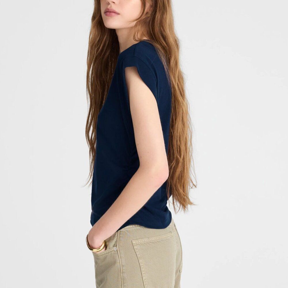 Madewell NJ787 Navy Blue side cinch muscle tee NWT size small NWT - Picture 3 of 9